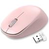 LeadsaiL Mouse senza fili, mouse PC/computer, mouse wireless da 2,4G, silenzioso, con ricevitore USB, 1600 DPI, 3 tasti, per laptop/Windows, MacOS Linux, Chromebook, Microsoft Pro - Rosa