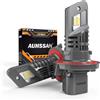 AUHSSAN H13 LED Lampadine, 100W 26000LM Fari LED H13 Super Luminosi 6500K Bianco Anabbaglianti e Abbaglianti Luminosi, 500% Più Luminoso Wireless Plug and Play Mini Lampadine Auto Sostituzione, 2 Pezzi