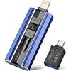 EATOP Chiavetta USB da 1 TB per iPhone, memoria per foto e video, chiavetta per foto e iPhone, compatibile con iPhone, iPad, Android e computer (blu scuro)