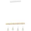 Eglo Lampada a sospensione Townshend, Lampadario sospeso vintage a quattro luci dal design industriale, Lampada sospesa retrò in acciaio e legno, bianco, marrone, E27, certificazione FSC