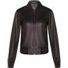Infinity Leather Bomber da Donna Nero in Vera Pelle MA-1 Varsity