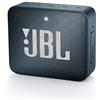 JBL GO 2 Speaker Bluetooth Portatile, Cassa Altoparlante Bluetooth Waterproof IPX7, Con Microfono, Funzione di Noise Cancelling, Fino a 5h di Autonomia, Blu Scuro Navy