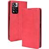 PEIYE Cover Pelle per Xiaomi Redmi Note 11 PRO Plus 5G (PRO+)/ Poco X4 NFC, Portafoglio PU Pelle Slot Schede, Custodia Cavalletto Stile Libro Chiusura Magnetica, Flip Case -Rosso