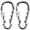 Tread star Carabiner M10 - Carabiner con vite, 100 x 9,5 mm, gancio per carabina, con tappo a vite, capacità di carico 240 kg, per esterni, campeggio, HikingSmall Screw Lock Carabiner (1, A)