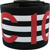 Fashion Graphic Fascia da Capitano Calcio adulto Professionale Fascia Capitano Calcio Rigata Con Numero 10 Elastica Regolabile con strappo e laccetto per il braccio per Adulti Sport Calcio Made in Italy (Nero)