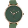 Oozoo Orologio da donna alla moda con cinturino in pelle al quarzo classico 45 mm, verde, cinghia