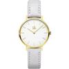 SHENGKE SK - Orologio da donna ultra sottile minialista, con cinturino in pelle, con due mani, Grigio