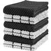 Utopia Towels - Asciugamani da cucina, 38 x 64 cm, 100% cotone super morbido e assorbente, asciugamani da cucina, strofinacci e canovacci, (confezione da 06) (bianco e nero)