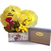 NARAMAKI Regalo Festa della Mamma 2025 - Scatola Regalo Floreale + Mimose Finte + Cuscino a Cuore Tu Sei Speciale + Omaggio Calamita Fiori - Regalo Donna/Amica, Compleanno