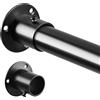Tiemlet Asta per armadio nera da 70 cm fino a 163 cm, asta telescopica, diametro 25 mm, per morsetto per guardaroba e guardaroba