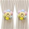 Uoocg 2 fermatenda per tende a forma di cartoni animati, cinghie per tende, fibbia per la cameretta dei bambini (fiori colorati)