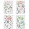 FINGERINSPIRE 4 stencil per viso da donna, 29,7 x 21 cm, stencil per pittura da donna, motivo floreale e femminile, in plastica, per decorare la casa, fai da te, per dipingere su pavimenti in legno