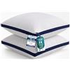 Utopia Bedding Cuscini Letto (Set di 2), 50 x 50 cm Guanciali Letto Coppia, Tessuto spazzolato con Fibra di Poliestere 3D, Morbida e Traspirante Cuscini (Blu Marino)