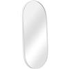 [en.casa] Specchio da Parete 40 x 80 cm Specchio Ovale da Bagno con Fissaggio Verticale-Orizzontale - Cornice in Alluminio - Bianco