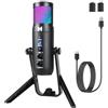 MUTOUHE Microfono USB PC, microfono da gioco per streaming Podcast Voiceover, microfono a condensatore USB C con controllo RGB, compatibile con cellulare, PC, PS4, PS5, Mac