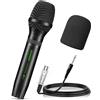 Aokeo Microfono dinamico per karaoke, A350, con copertura in schiuma e cavo XLR da 5 m. Microfono palmare compatibile per altoparlanti, macchina, amplificatore, mixer, discorso, matrimoni e concerti