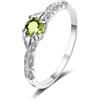 Bellitia Jewelry Anello con Peridoto Verde Argento 925 Anelli Donna con Pietra del mese di nascita, Regalo per San Valentine, Natale, Compleanno, Anniversario, Gioielli Donna