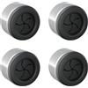 Hometastic Set di 4 portasciugamani di alta qualità, per bagno, cucina e casa, in acciaio inox, porta strofinacci, ganci per asciugamani, rotondi, cromati, autoadesivi senza forature (nero)