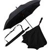 iX-brella Ombrello rovesciato con apertura automatica, Nero/Nero, 106 cm, Ombrello invertito