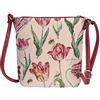 Signare Tapestry Arazzo Piccola Borsa a Tracolla, sacchetto borsello, personal pocket bag con Disegni Floreali (Tulipani)