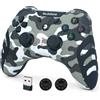 DoJoZone Controller PC Wireless, Joystick PC PS3 Controllers con Effetto Hall Joysticks/Vibrazione, 2,4G Wireless Gamepad per Windows 11/10/ 8/7, PS3, Steam, Laptop, Raspberry Pi, Android TV/TV Box
