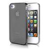 doupi PerfectFit TPU Custodia per iPhone 4 4S, Tappi di Polvere incorporatin Mat Trasparente Cover, Nero