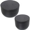 DRW Set di 2 scatole Rotonde in Alluminio Intagliato in Nero 13 x 13 x 9 e 16 x 16 x 10 cm, Metallo, 13x13x9 y 16x16x10cm