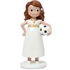 Mopec Y73 Statuetta per Torta Comunione Bambina con Palla Calcio 13 cm, Multicolore, Normal
