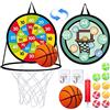 ONLYFUN Bersaglio per freccette 2 in 1 per bambini gioco delle freccette e giochi di basket, cestini da basket a doppia faccia e gioco delle freccette contenitore pieghevole, regali per bambini da 4 a 10 anni