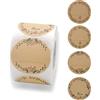 VOSSOT - 500 etichette autoadesive, in carta kraft, per sacchetti regalo, barattoli di marmellata, prodotti fatti in casa (4 motivi, 5 cm rotondi)