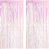 AILEXI 2 confezioni di tende in metallo a forma di foglia, frangia e luccichio per porta finestra, decorazione per compleanni, forniture per feste di nozze, 3,2 ft*6,6 ft (1 m x 2 m) - multicolore