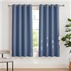 PONY DANCE Tenda Camera da Letto - Tende Oscuranti con Anelli Tende Moderne per Soggiorno Tende Termiche Isolanti per Interni 2 Pannelli L 140 x A 175 cm, Blu Foschia