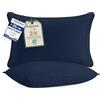 Utopia Bedding Cuscini Letto (Set di 2), 40 x 80 cm Guanciali Letto Coppia, 3D Fibra di Poliestere (Blu Navy)