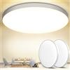 OUILA Plafoniera LED Soffitto 24W [2 Pezzi], Lampada da Soffitto 4000K 2000LM Plafoniera Bagno IP44 Impermeabile Rotonda Ø28CM Lampadario LED Moderna Luce Soffitto per Cameretta, Cucina, Soggiorno