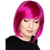 Prettyland parrucca da donna naturale opaca corta caschetto tutti i giorni a volume pieno Rosa magenta C089