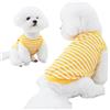 Winmany Maglietta a righe per cani e gatti, estiva, senza maniche, canotta basic per cuccioli, morbida, primaverile e autunno, abbigliamento per cani di taglia piccola e media (1, giallo, L)