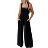 BRONG Salopette da Donna Strappy Tuta da Lavoro con Tasca Sciolto Adatto Casuale Bavaglino Nel Complesso Tuta Lungo Pantaloni Pagliaccetto Nero L