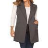 CuLtP Blazer Con Gilet Senza Maniche Da Donna, Gilet Da Ufficio Con Colletto Classico Aperto Sul Davanti Giacca Cardigan Con Tasche, Giacca Con Spolverino Gilet Lungo,Grigio,Xl