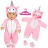 Hpbaggy Vestiti per Bambole,con 1 paio di Calzini e 1 Gruccia,Abbigliamento per bambole New Born Baby Bambole,vestiti cicciobello Unicorno,per Bambole 35-45 cm,Regali per Ragazze e Ragazzi