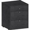 Dmora - Cassettiera Yorgos, Cassettiera camera da letto, Settimino con 3 cassetti, 47x45h61 cm, Ardesia