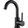 F-DEEN Rubinetto Bagno Lavabo Nero Girevole a 360° Fredda e Calda Rubinetti per Lavandini Bagno con Tubi Flessibili da 50 cm