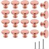 ShipeeKin 20X cromato lucido armadio hardware rotondo fungo porta maniglia maniglia pomello 30mm per armadio, cassetto, camera da letto, bagno Rack mobili ect. (Oro rosa)