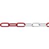 Dörner + Helmer Catena in acciaio rotondo, spessore 6 mm, lunghezza 15 m, acciaio zincato, a maglie lunghe, portata 160 kg, colore: rosso/bianco