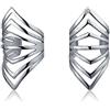 Bling Jewelry Minimalista Geometrico Chevron Cartilage Ear Cuffs Clip Wrap Helix Non Pierced Orecchini .925 Sterling Silver