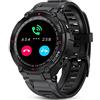 ANSUNG Smartwatch Uomo Orologio Fitness, Chiamata Bluetooth, Cardiofrequenzimetro da Polso, Activity Tracker Sportivi Contapassi Controllo Musica Cronometro per Android iOS（Nero）
