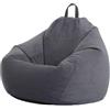 Highdi Velluto Pouf Poltrona Sacco, Bambini & Adulti Bean Bag Fodera per Sacco di Fagioli per Decorazione della Soggiorno Camera Giardino Salotto Balcone, Senza Ripieno (Grigio Scuro,60x75cm)