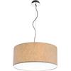OLUX ILLUMINAZIONE - Lampadario Soggiorno Moderno in Tessuto, Lampadario a Sospensione Ideale per Salotto e tutte le stanze della Casa, Perfetto per Led,Made in Italy(Mod.Roary-Tortora chiaro-60cm)
