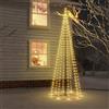 Homgoday Albero di Natale a Cono Bianco Caldo 310 LED 100x300 cm, Decorazioni Natalizie, Albero di Natale, Natale Artificiale Sottile Supporto