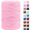 LEREATI Cordino per Borse Uncinetto, Corda Macrame 3mm x 170m Corda in Poliestere Filo Macrame, Cordoncino per Borse a Uncinetto, Fai Da Te, Regalo per Maglieria (Rosa Chiaro)
