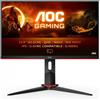 AOC G2 Q24G2A/BK LED display 60,5 cm (23.8') 2560 x 1440 Pixel Quad HD LCD Nero, Rosso